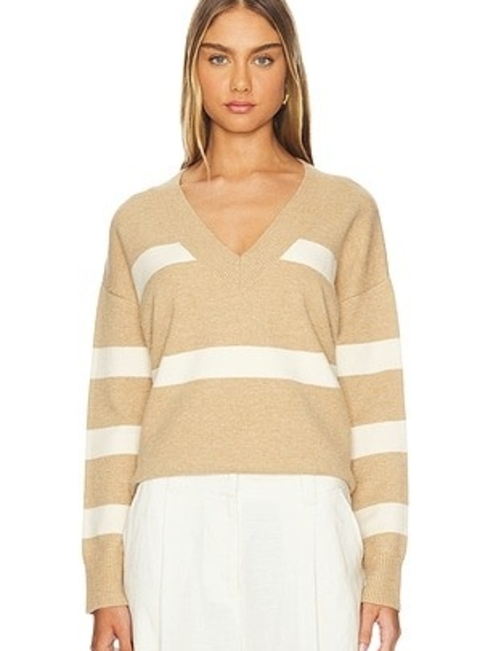 LNA Clothing Striped Boxy Cropped Sweater